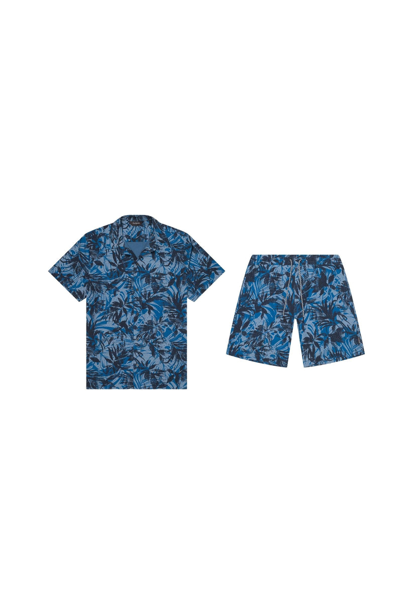 Todos Santos Cabana Set Denim Palm - PLAYALUXE