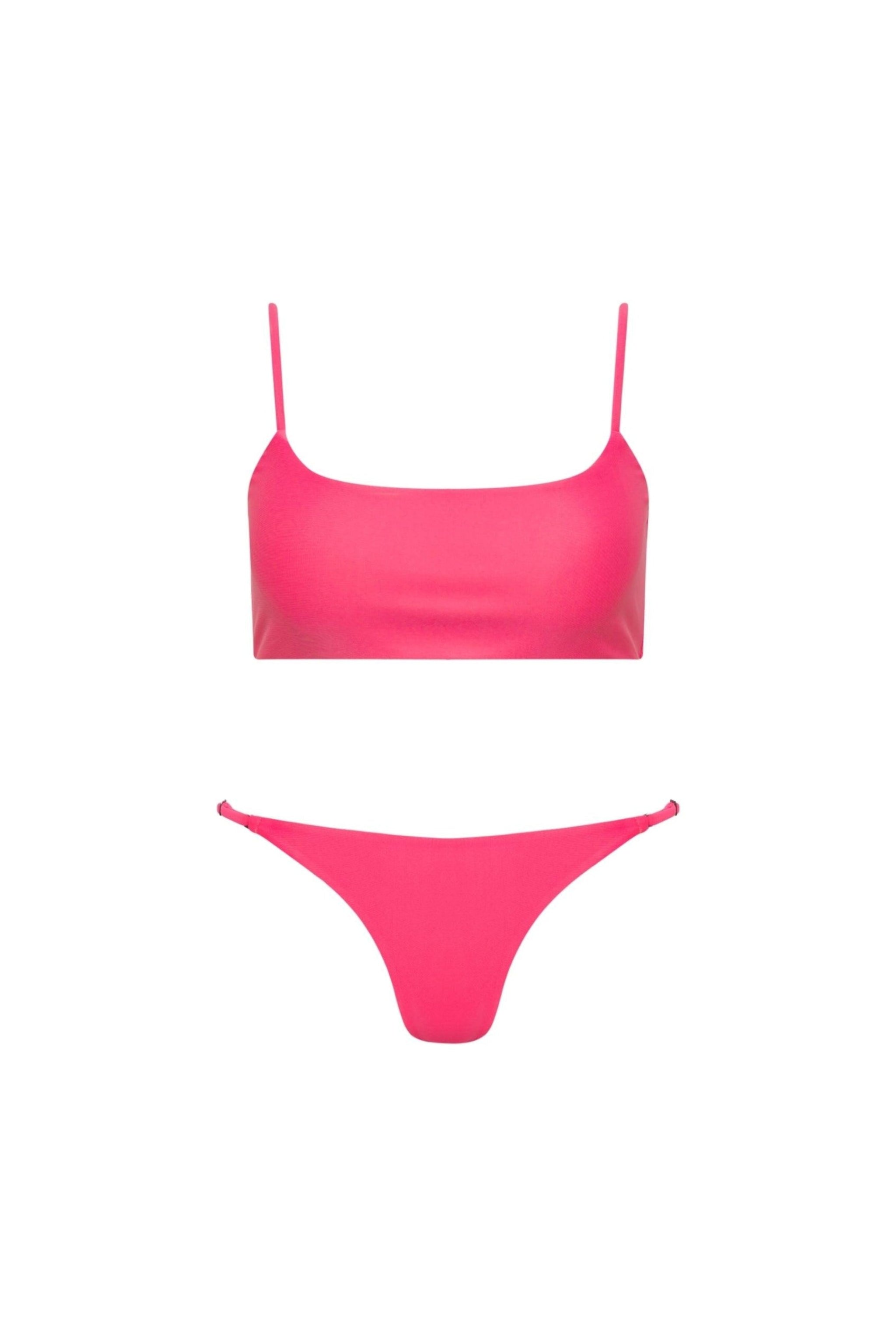 Laguna Bralette Bikini Set – Hot Pink
