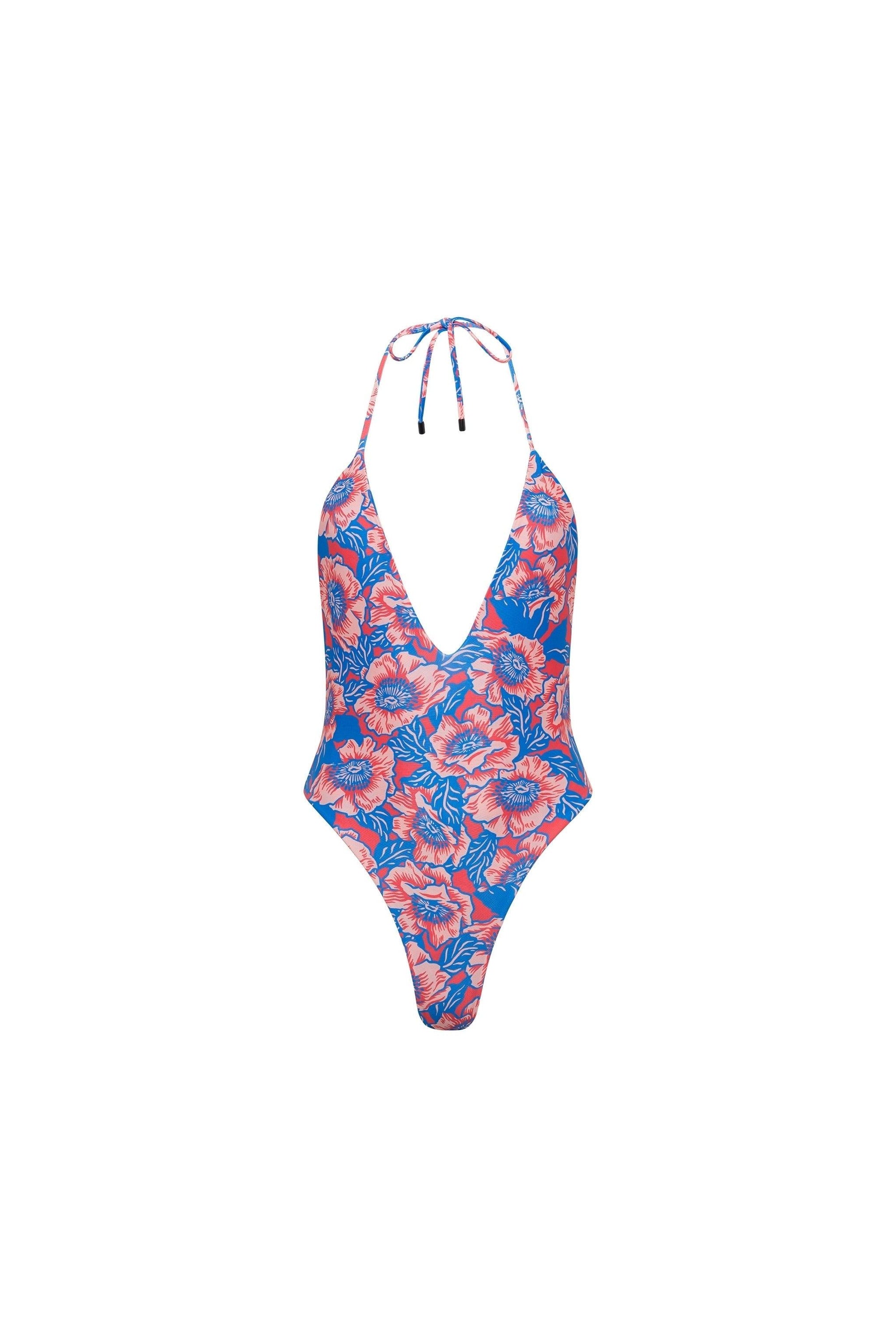 Los Cabos Deep V One Piece Hibiscus - PLAYALUXE