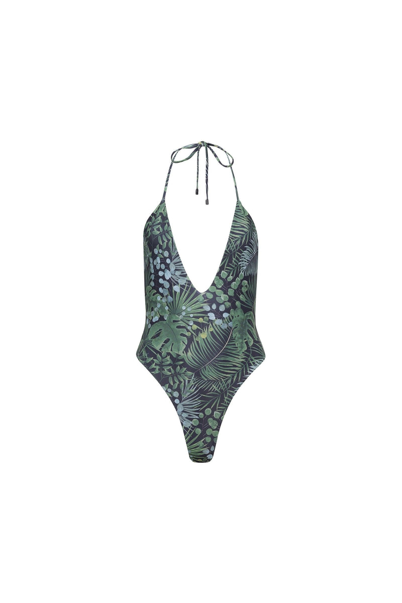 Los Cabos Deep V One Piece Jungle - PLAYALUXE