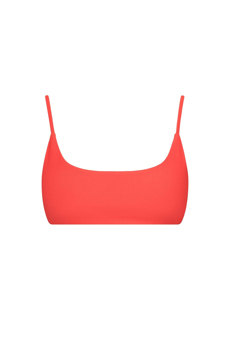 Malibu Bralette String Tie Bikini Top Red - PLAYALUXE