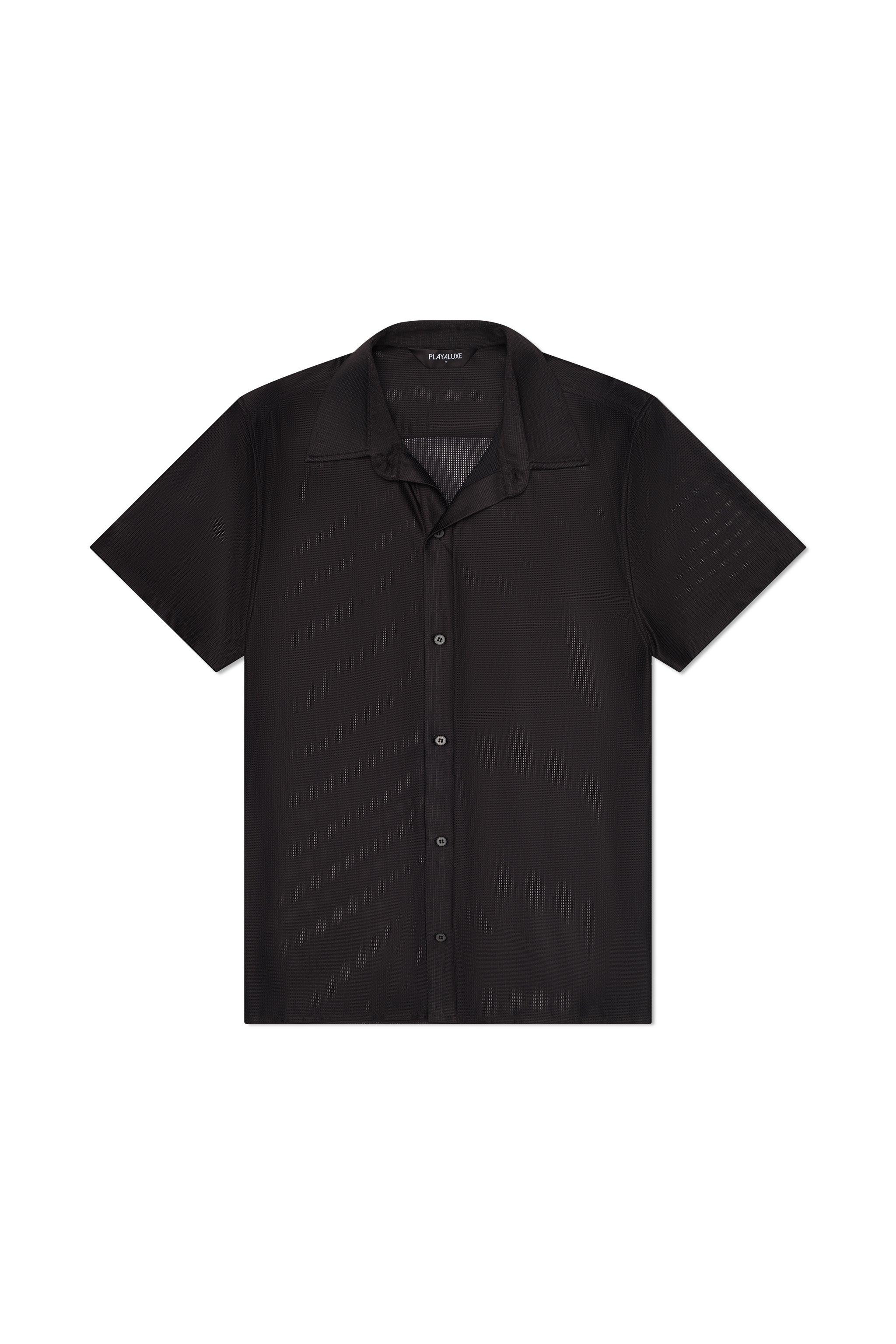 Mallorca Mesh Shirt Black - PLAYALUXE