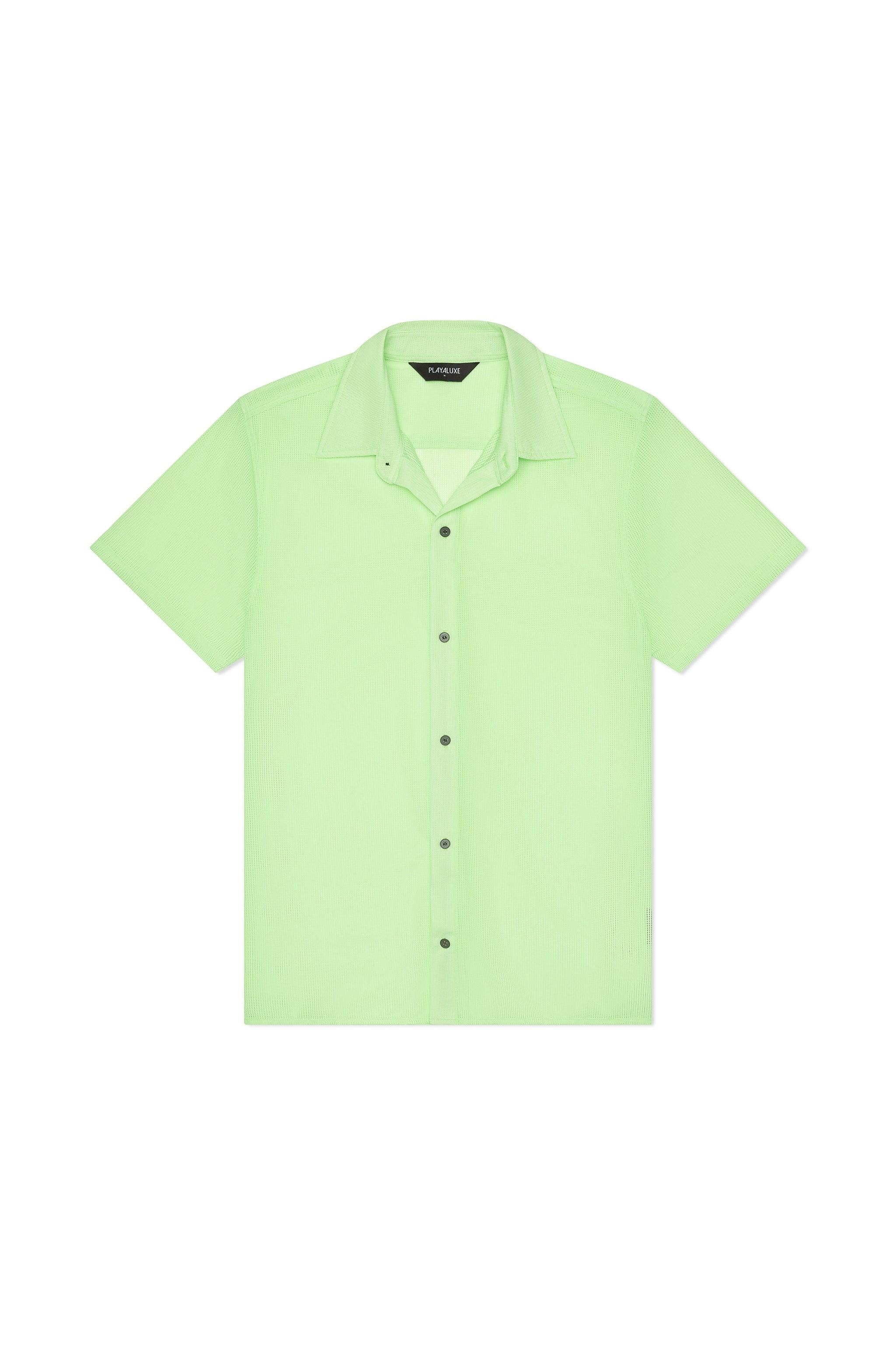 Mallorca Mesh Shirt Neon Green - PLAYALUXE