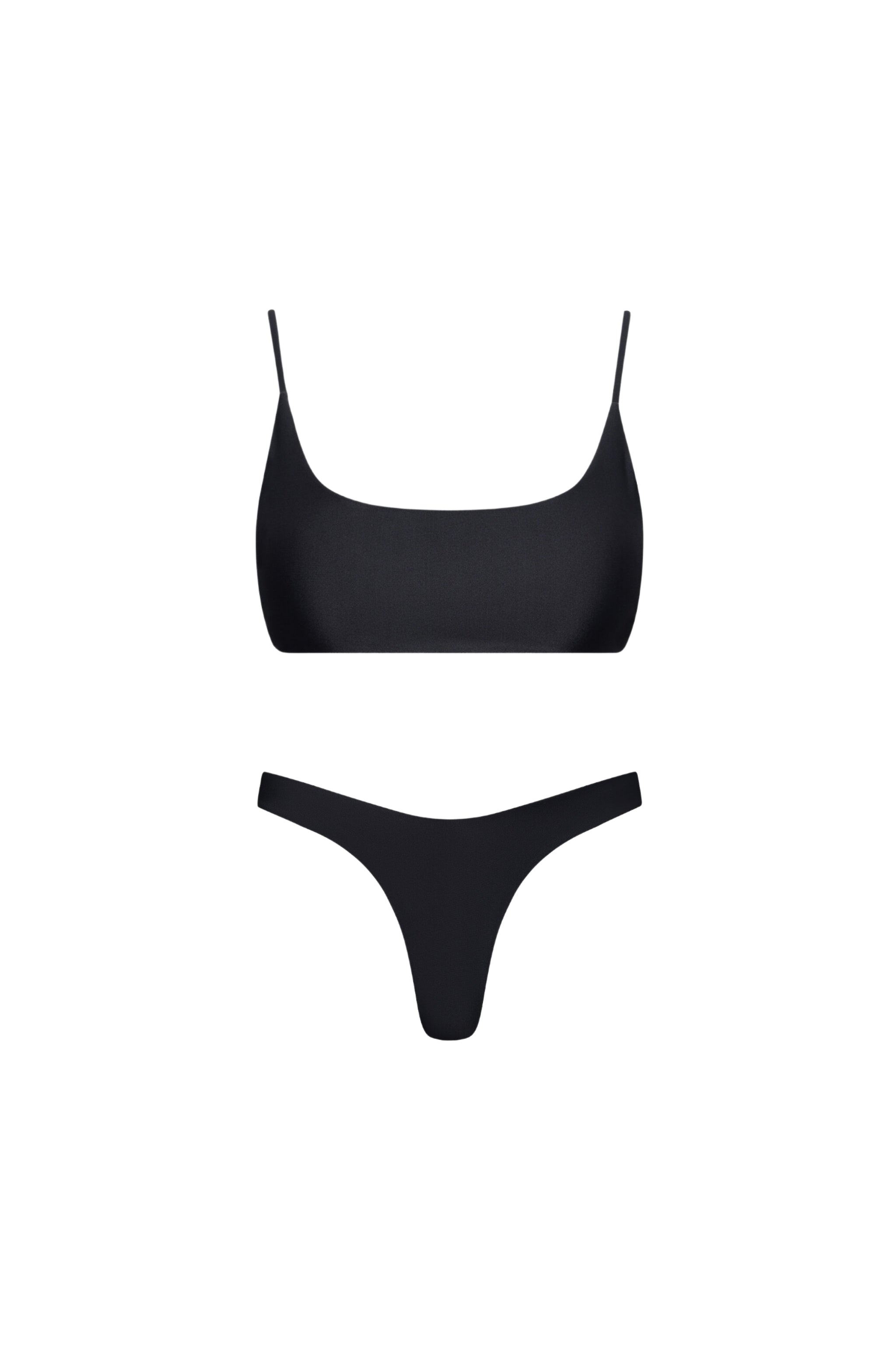 Malibu Bralette Bikini Set Black - PLAYALUXE