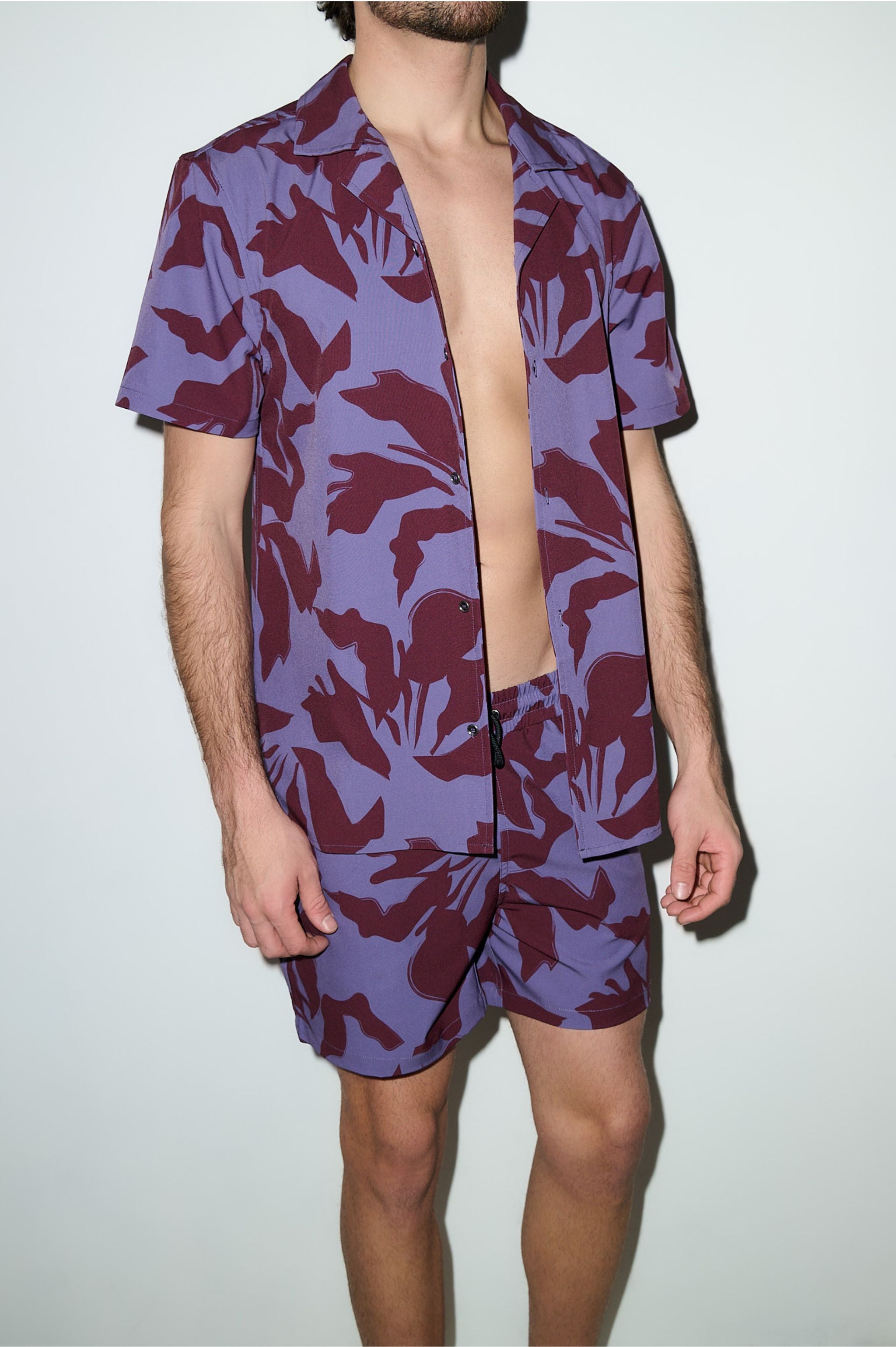 Saint Tropez Cabana Set Burgundy Lilac - PLAYALUXE