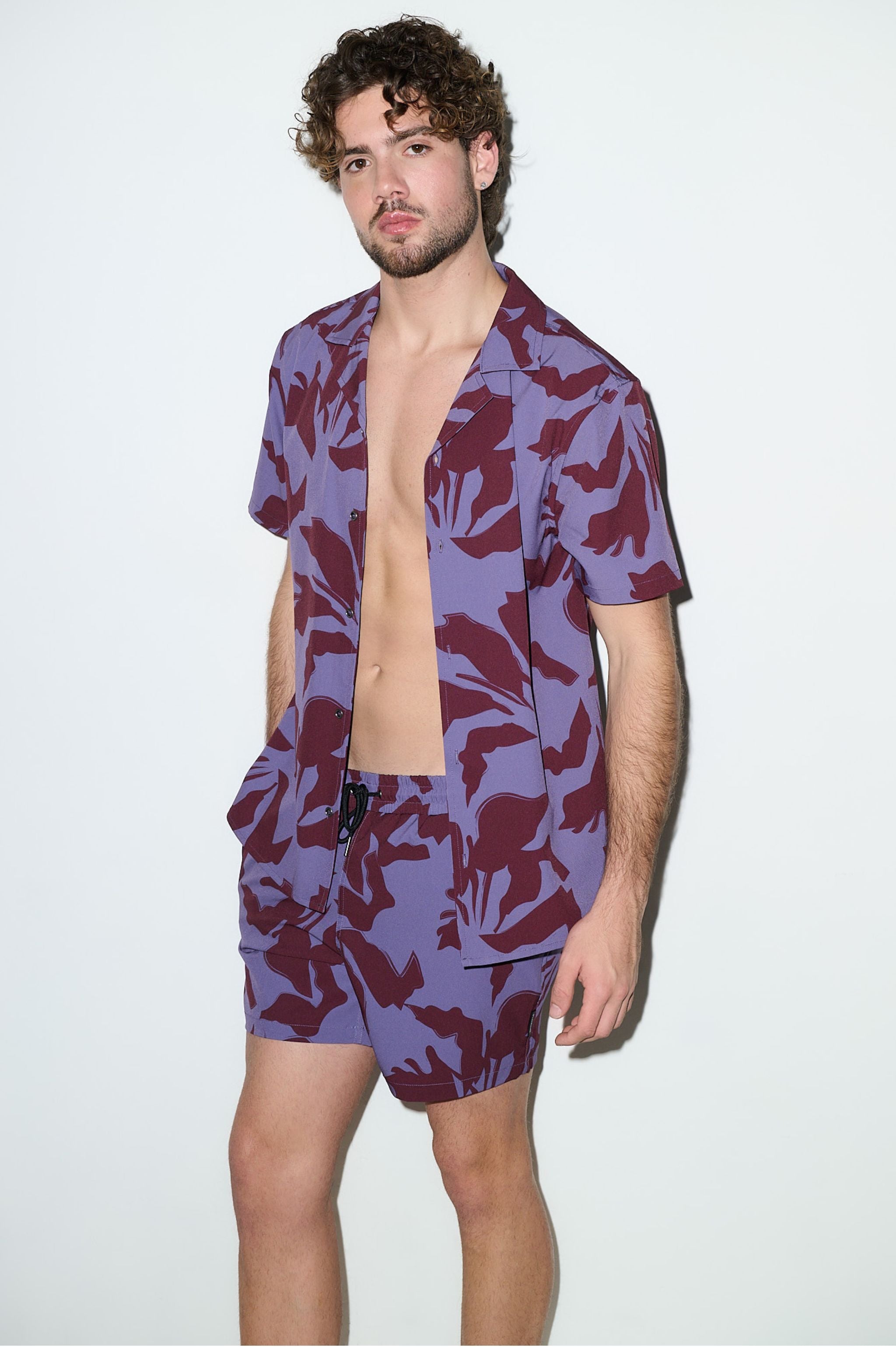 Saint Tropez Cabana Set Burgundy Lilac - PLAYALUXE