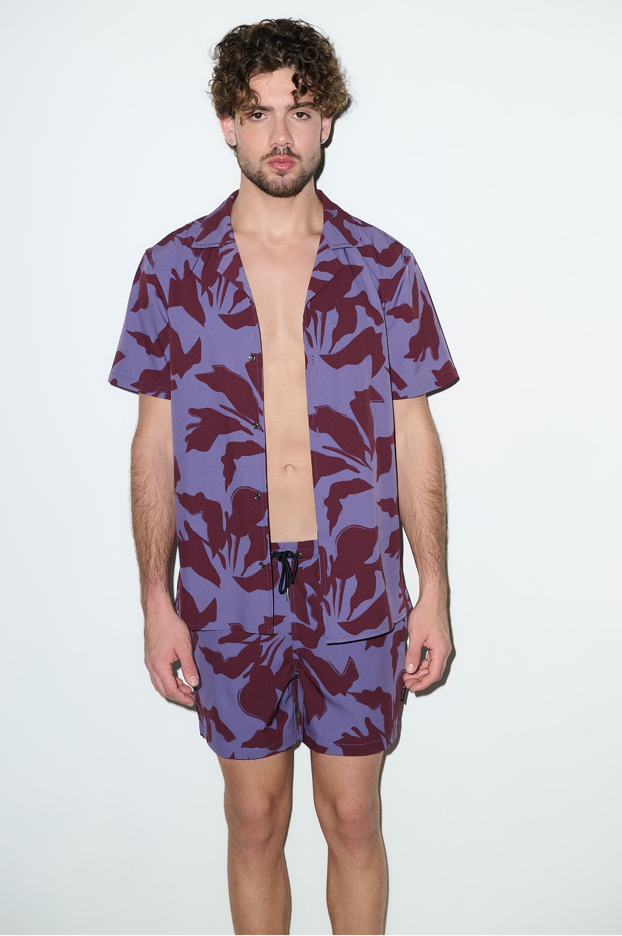 Saint Tropez Cabana Set Burgundy Lilac - PLAYALUXE