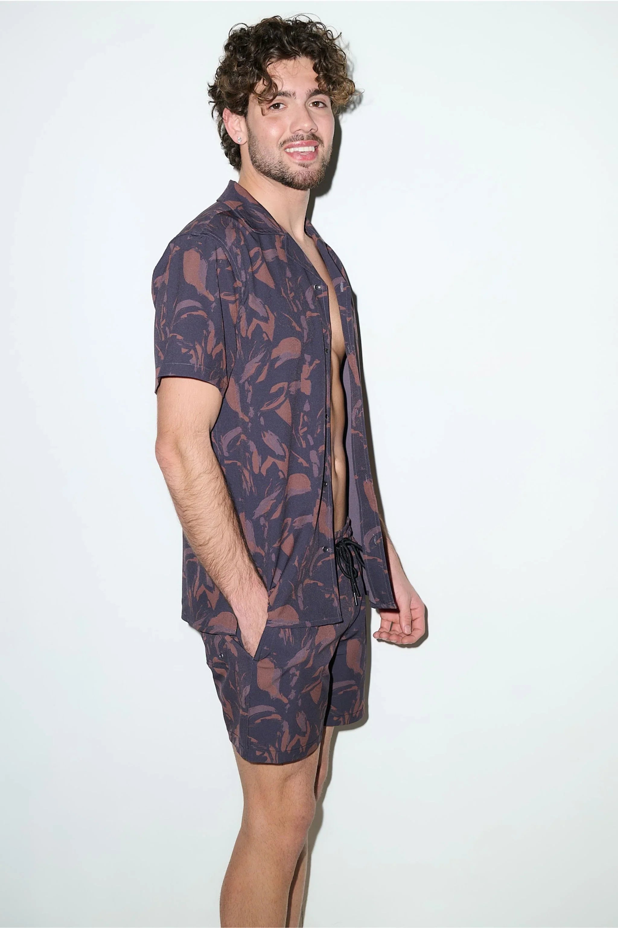 Saint Tropez Cabana Set in Espresso Brown - PLAYALUXE