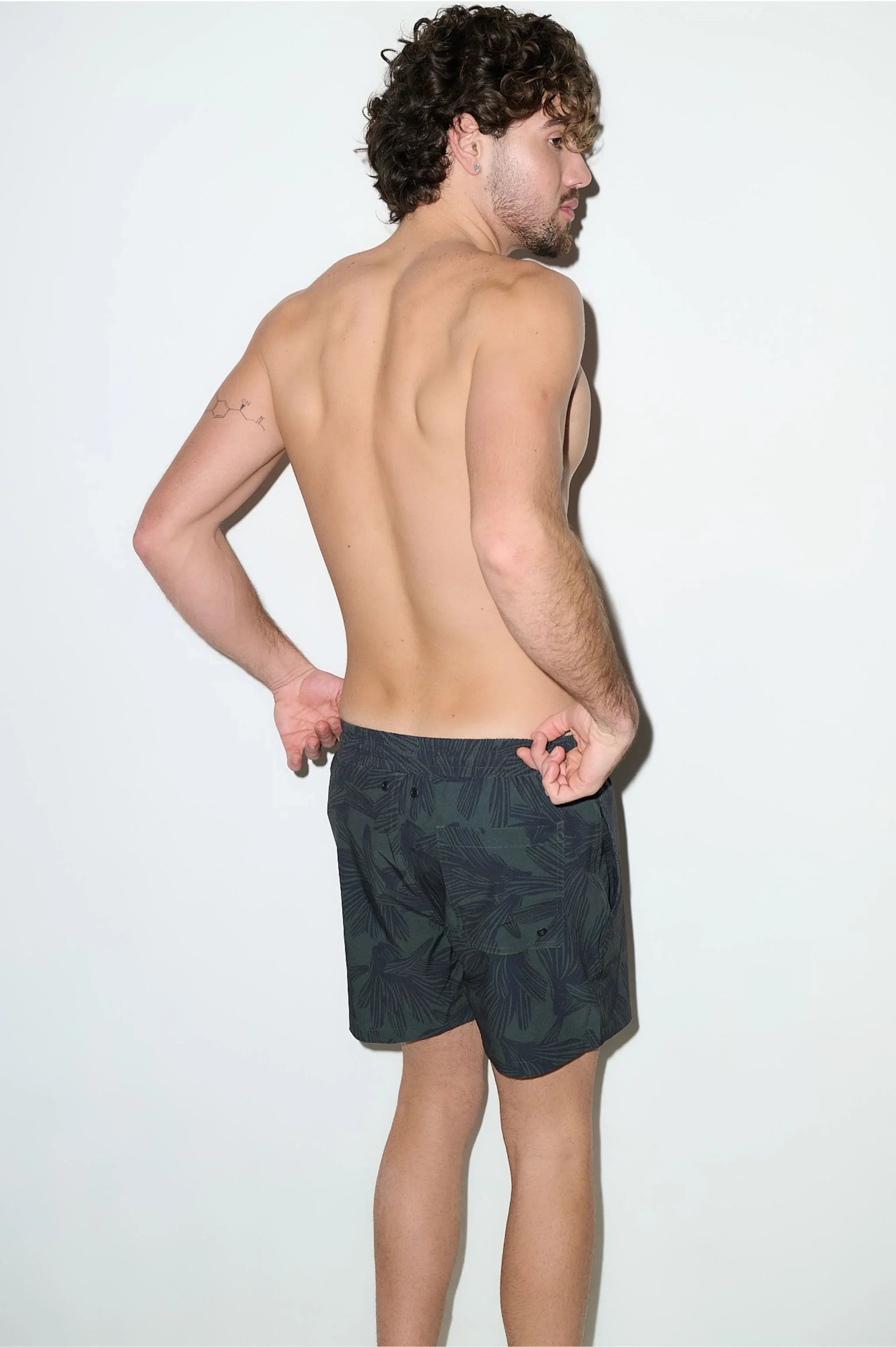 Tulum Volley Swim Trunk Dark Olive - PLAYALUXE