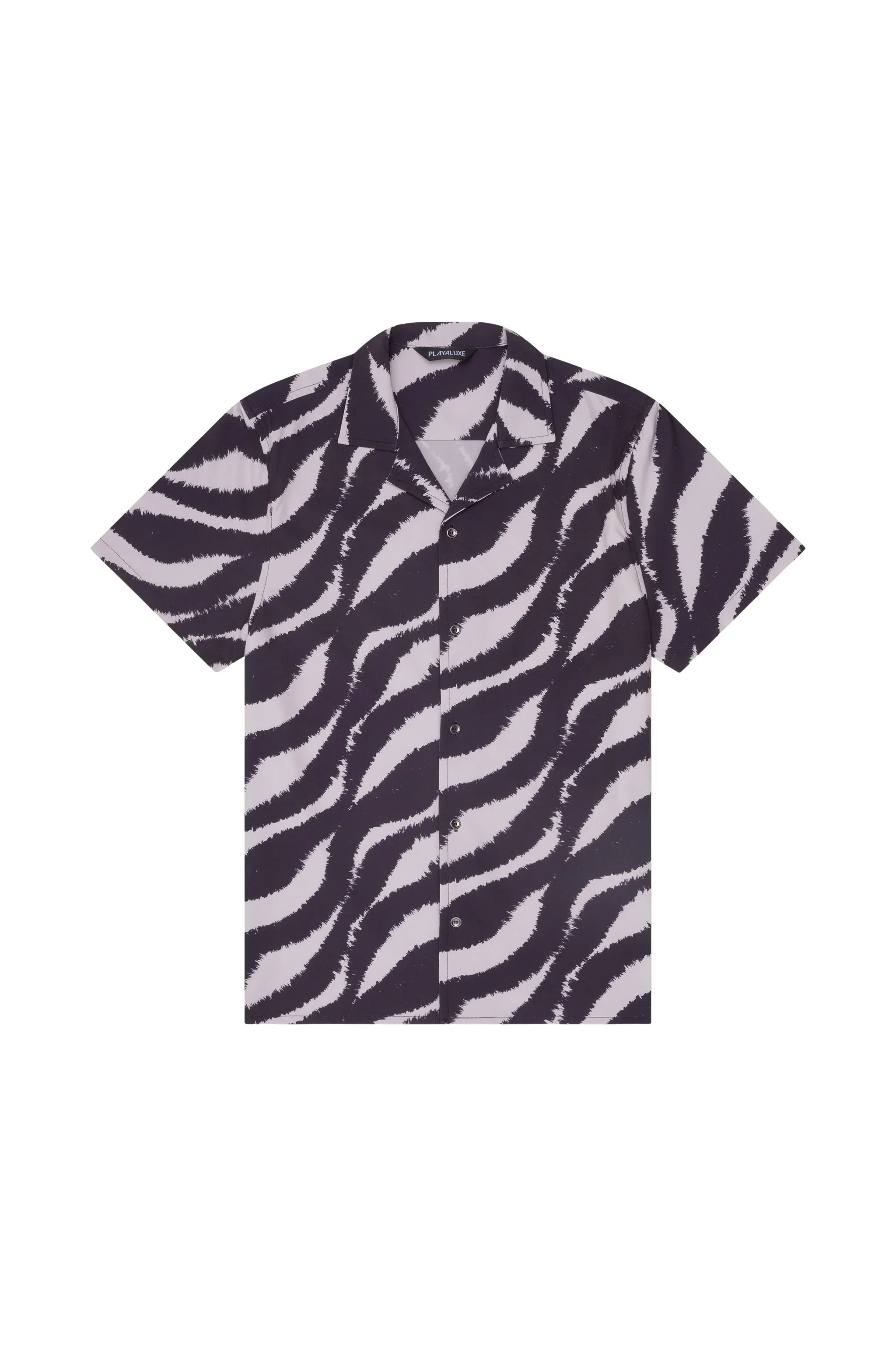 Saint Tropez Cabana Shirt Black Wave - PLAYALUXE