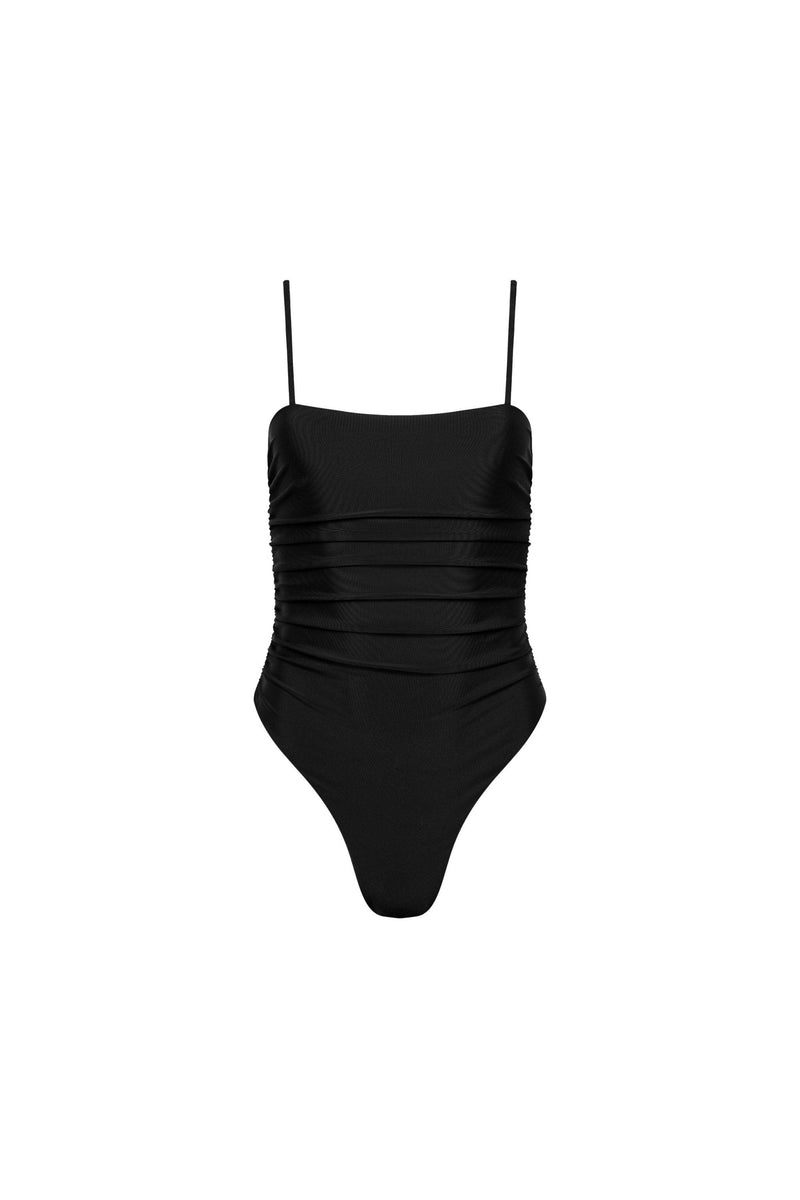 Seychelles Ruched One Piece Black - PLAYALUXE