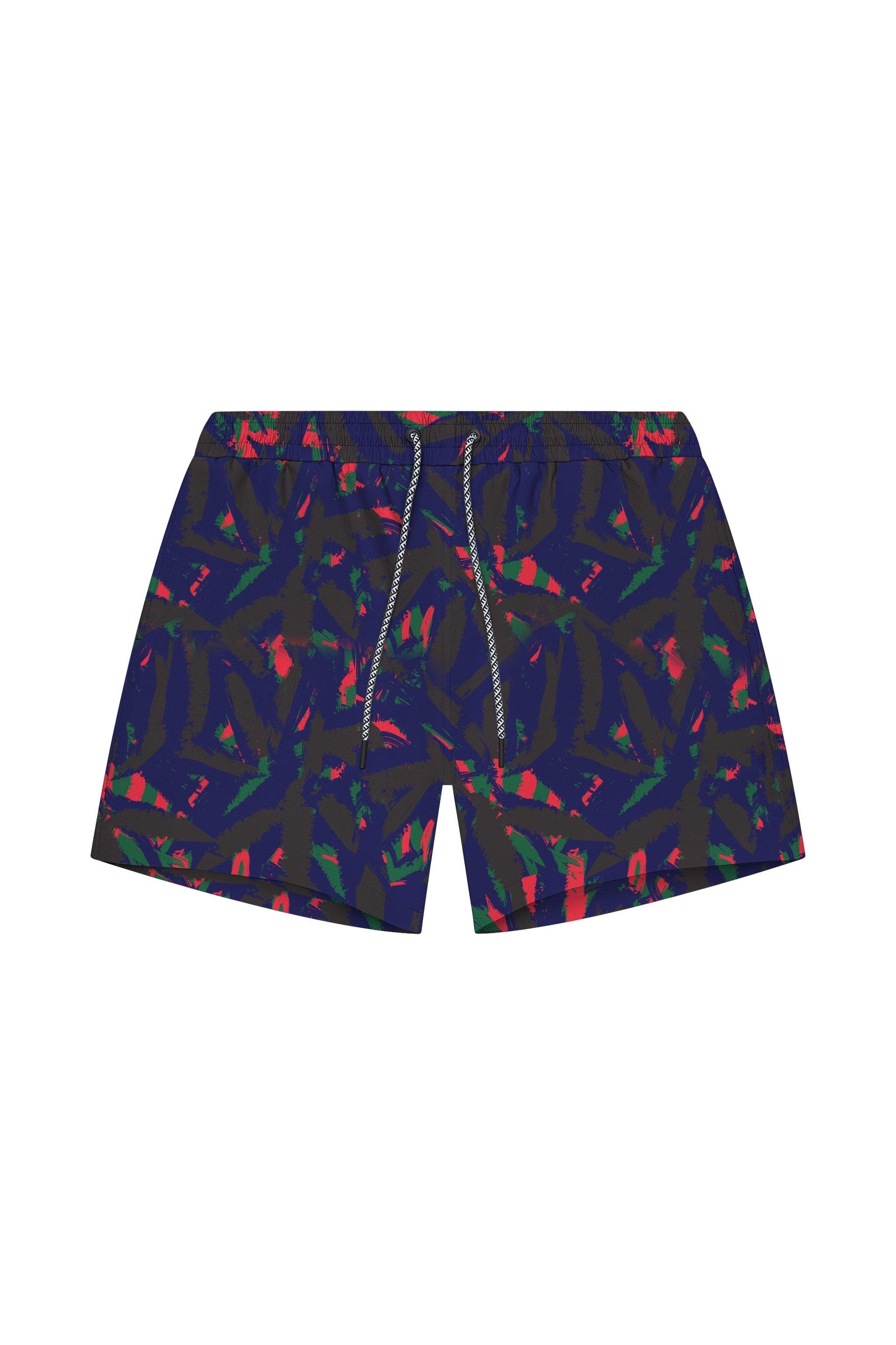 Saint Tropez Cabana Set Navy Palm - PLAYALUXE