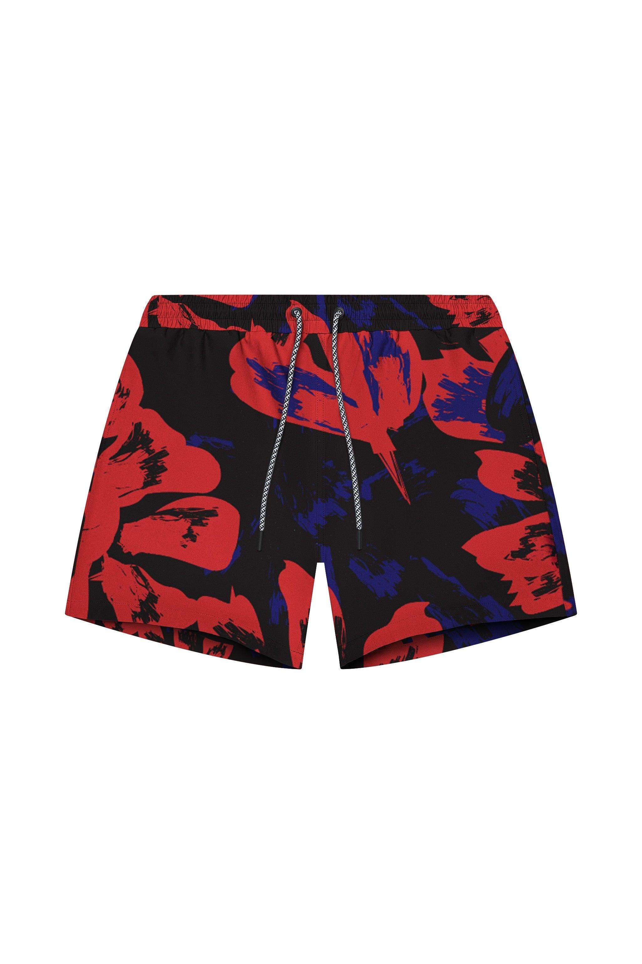 Saint Tropez Red Vintage Floral Cabana Set - PLAYALUXE