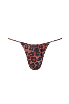 Leopard print thong bikini bottom