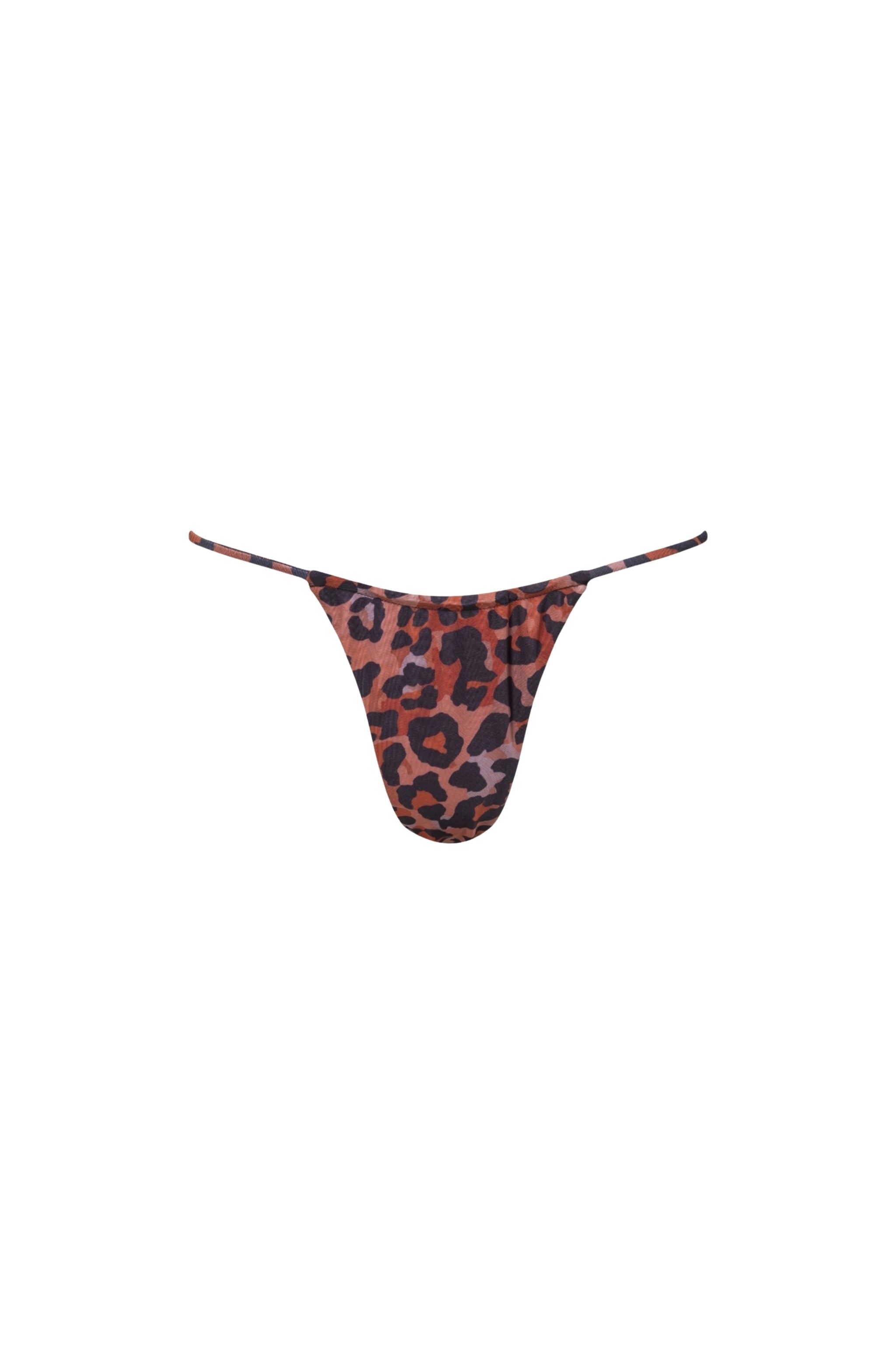 Capri Ruched String Bikini Bottom Leopard - PLAYALUXE