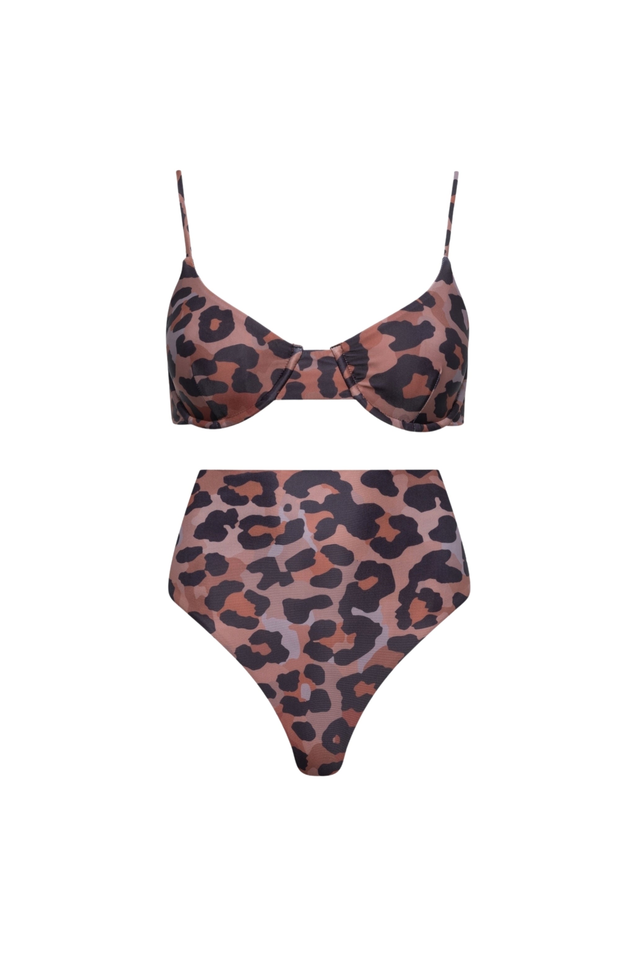 Palermo High Waist Bikini Set Leopard - PLAYALUXE