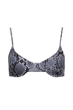 Snakeskin patterned underwire bikini top