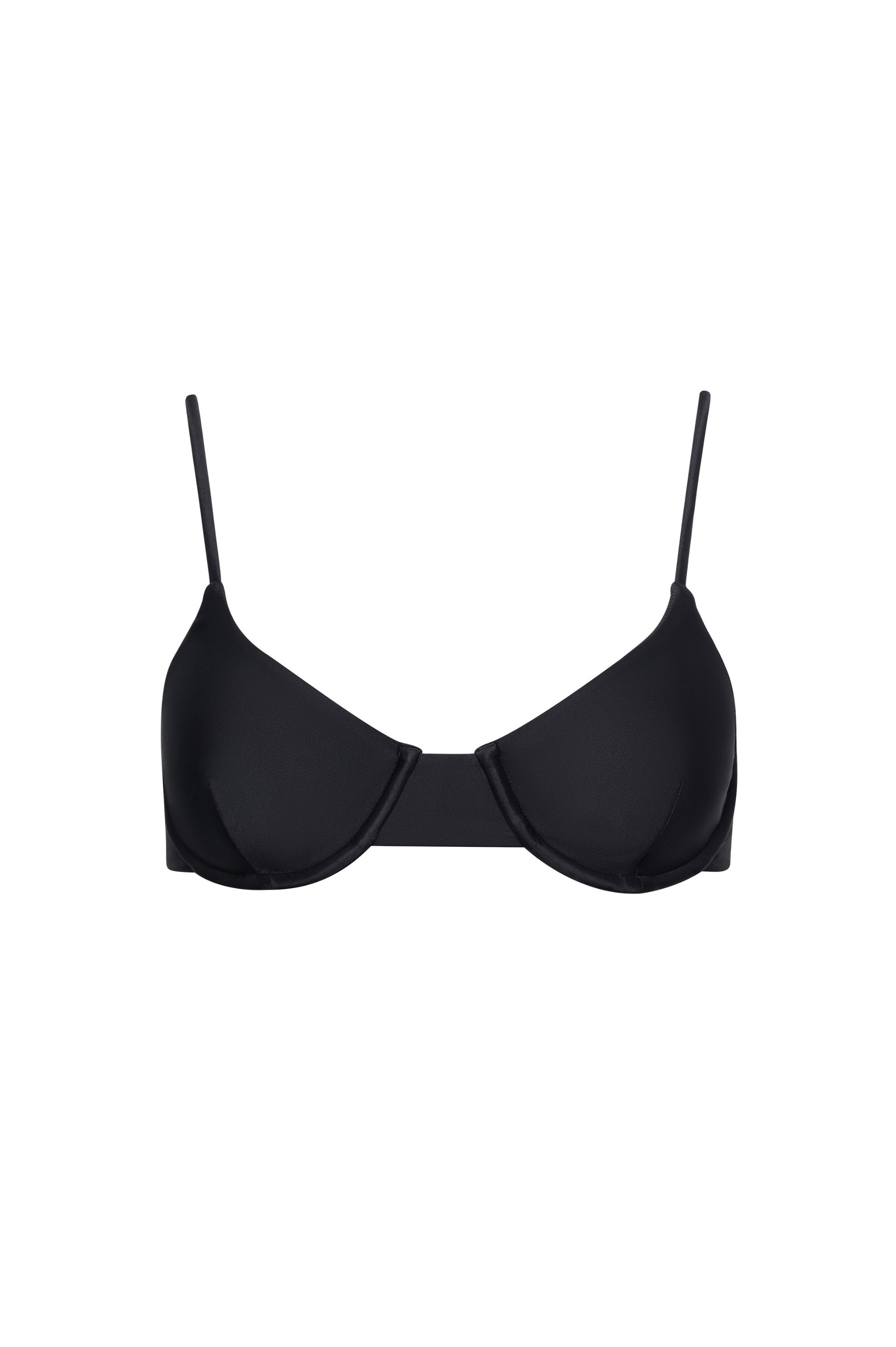 Palermo Underwire Bikini Top Black - PLAYALUXE