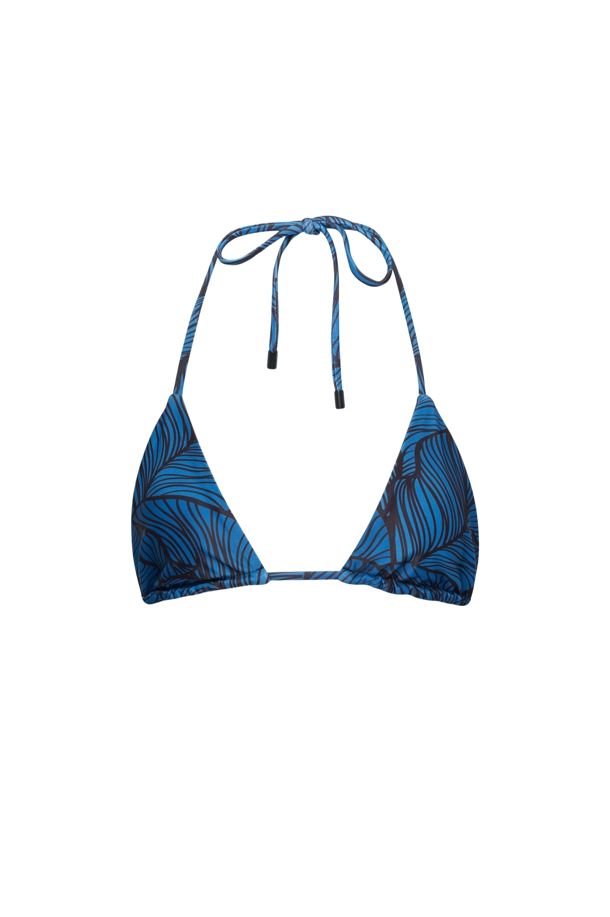 Waikiki Triangle Bikini Top Blue Leaf - PLAYALUXE