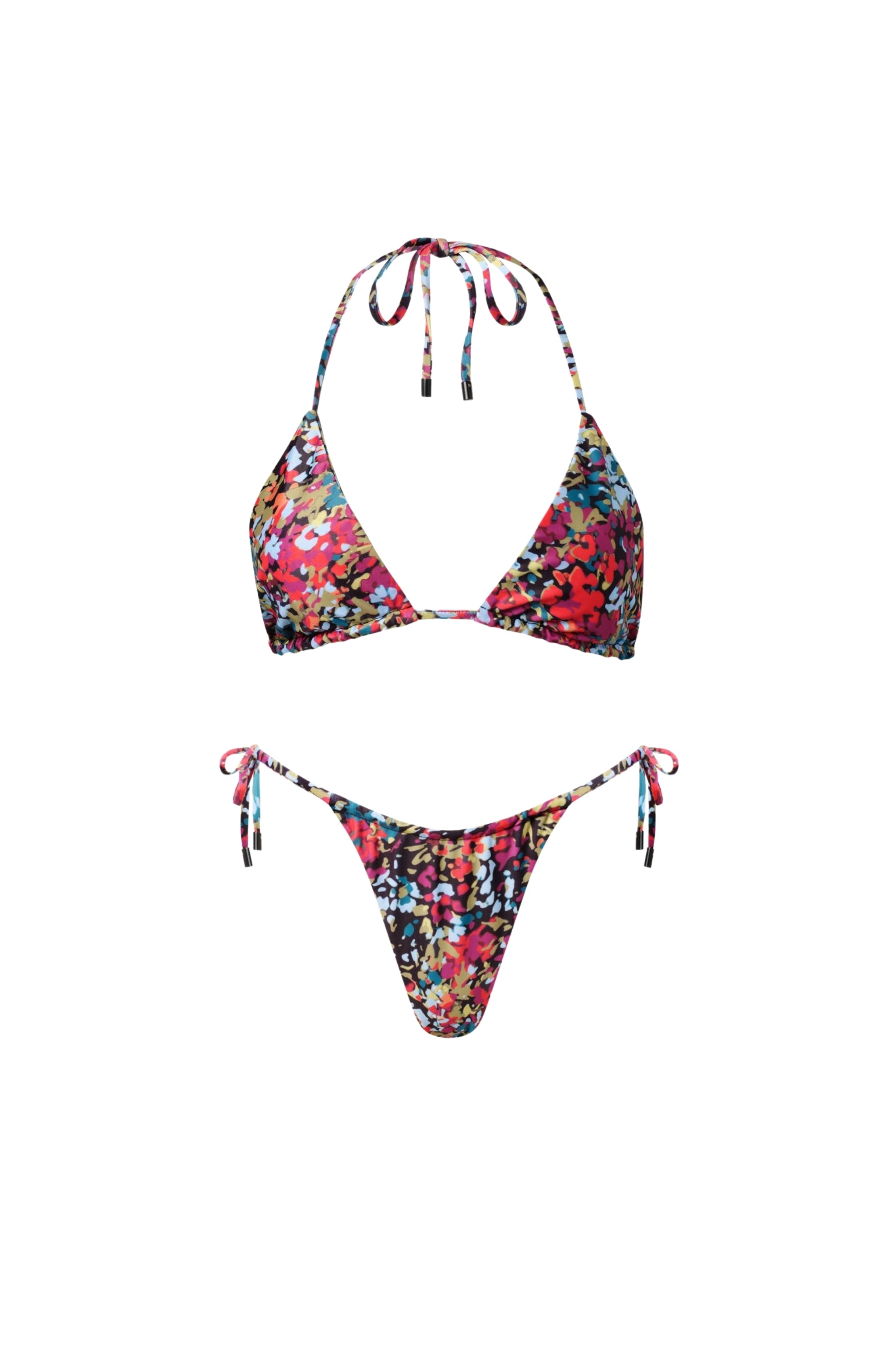 Waikiki Triangle String Bikini Set Red Confetti - PLAYALUXE