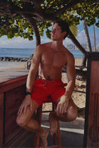 Marbella Classic Swim Trunk Red - PLAYALUXE