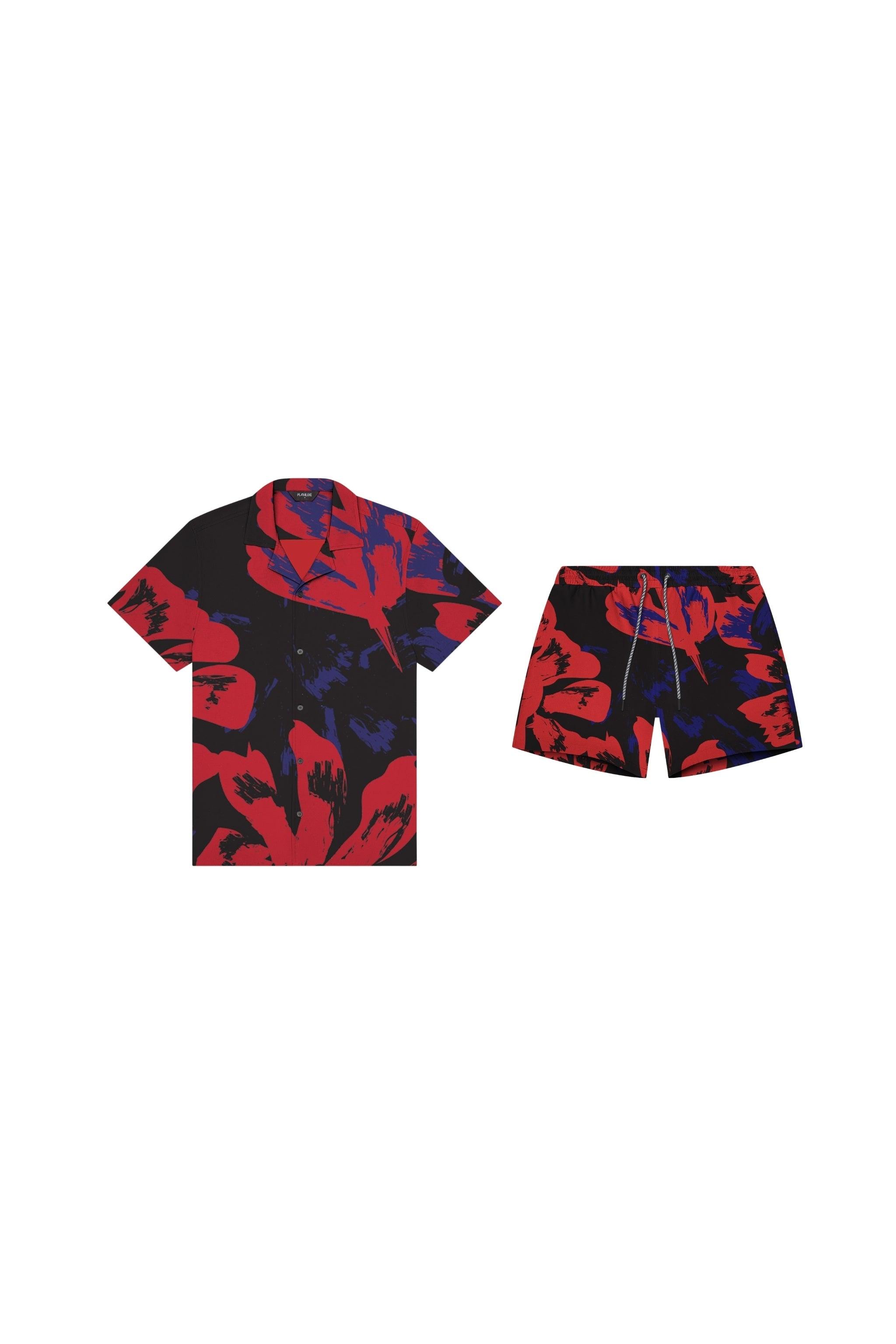 Red Floral Cabana Set