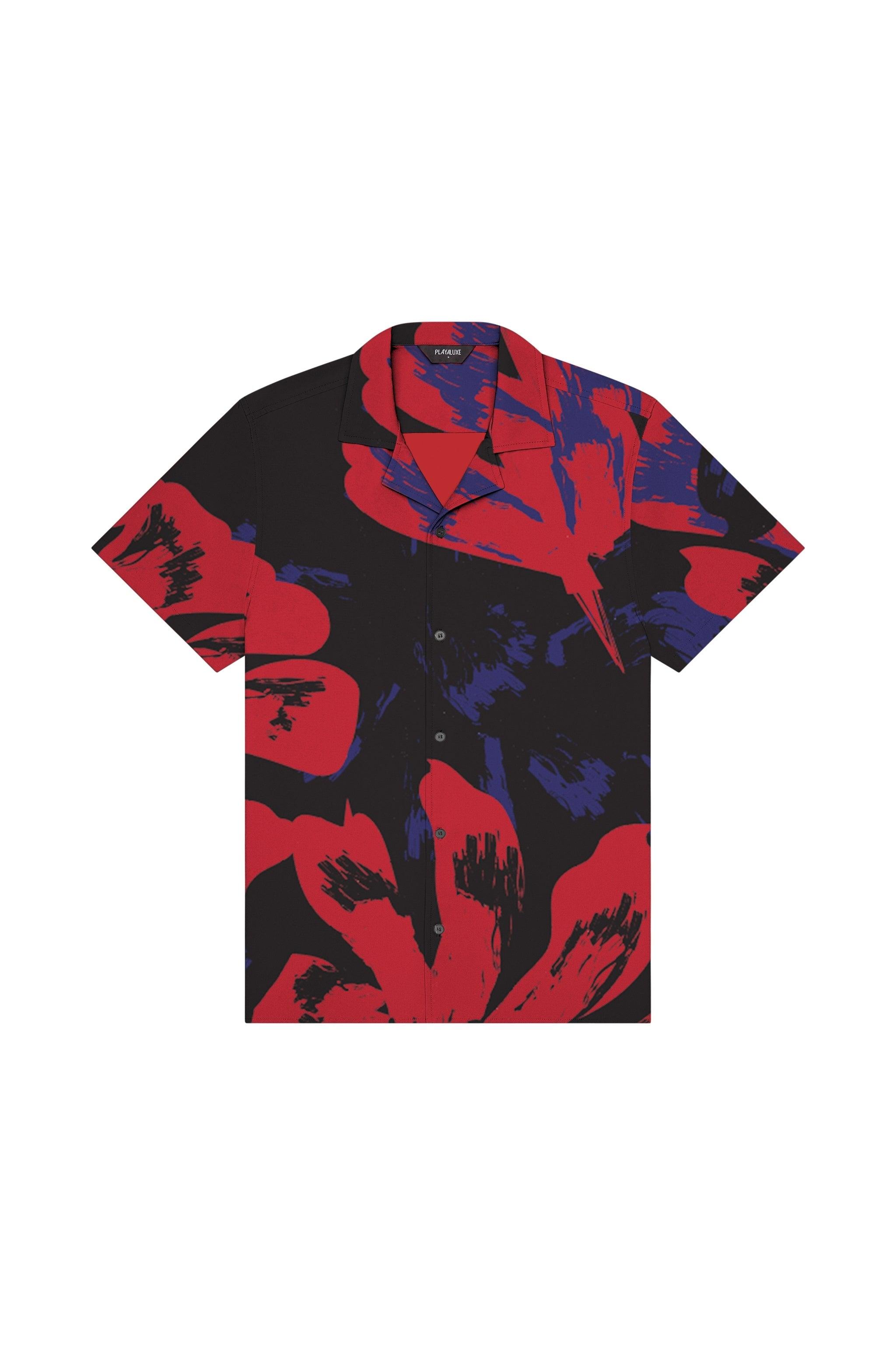 Saint Tropez Red Vintage Floral Cabana Shirt