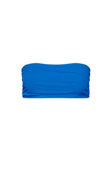 Capri Ruched Bandeau Bikini Top Blue