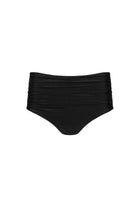 Capri Ruched High Waist Full Coverage Bikini Bottom Black
