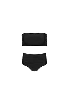 Black Ruched Full Coverage Bikini Set