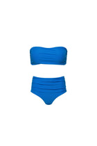 Blue Ruched Full Coverage Bikini Set