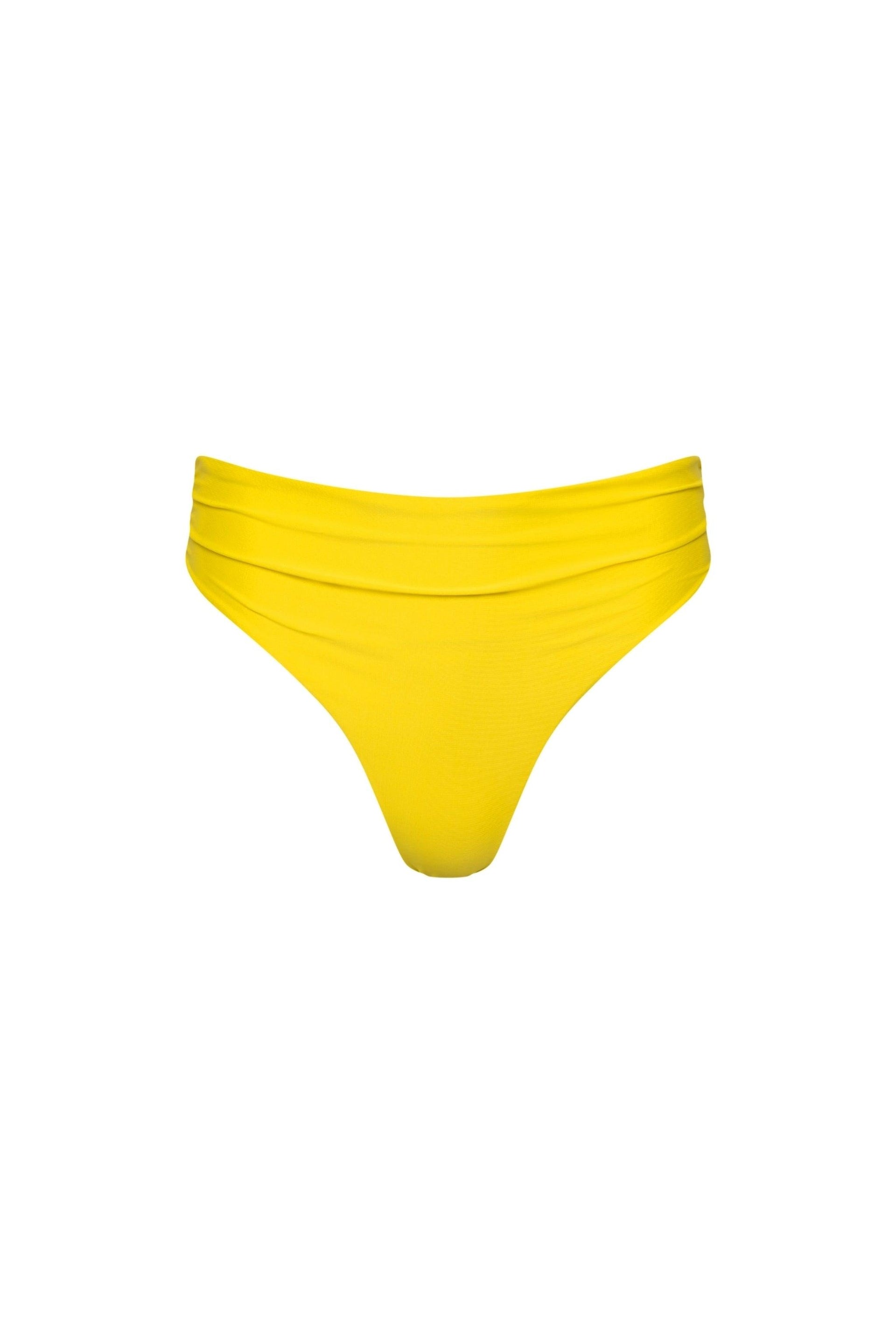 Capri Ruched High Waist Thong Bikini Bottom