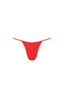 Capri Ruched String Bikini Bottom Red