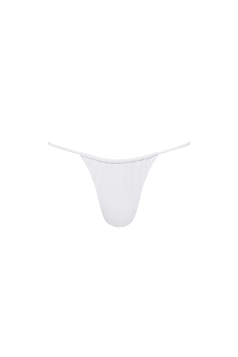 Capri Ruched String Bikini Bottom White