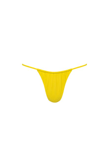 Yellow Ruched String Bikini Bottom