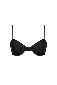 Black Ruched Underwire Bikini Top