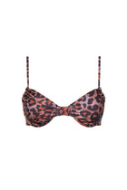 Leopard Ruched Underwire Bikini Top
