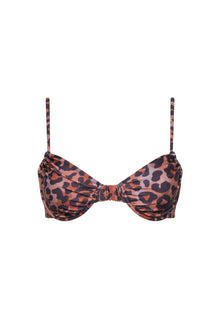 Leopard Ruched Underwire Bikini Top