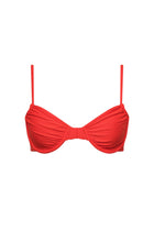 Red Ruched Underwire Bikini Top