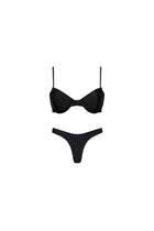 High Cut Underwire Bikini Set Black - PLAYALUXE