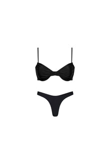 High Cut Underwire Bikini Set Black - PLAYALUXE
