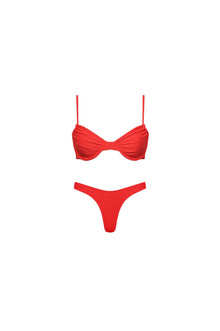 High Cut Underwire Bikini Set Red - PLAYALUXE