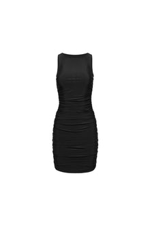 Ibiza Ruched Mini Dress Black