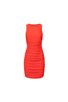 Ibiza Ruched Mini Dress Red