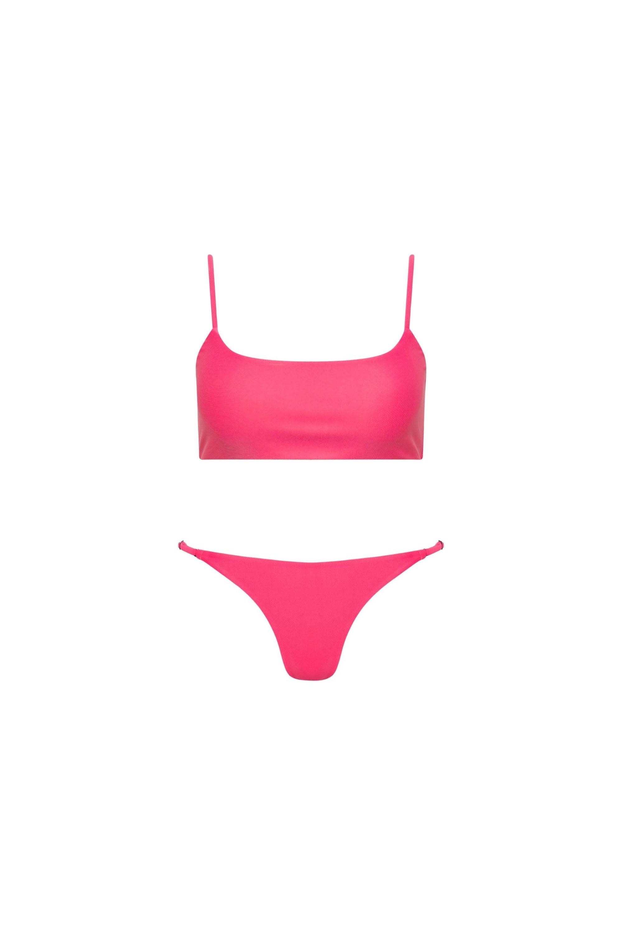 Laguna Seamless Bralette Bikini Set Hot Pink