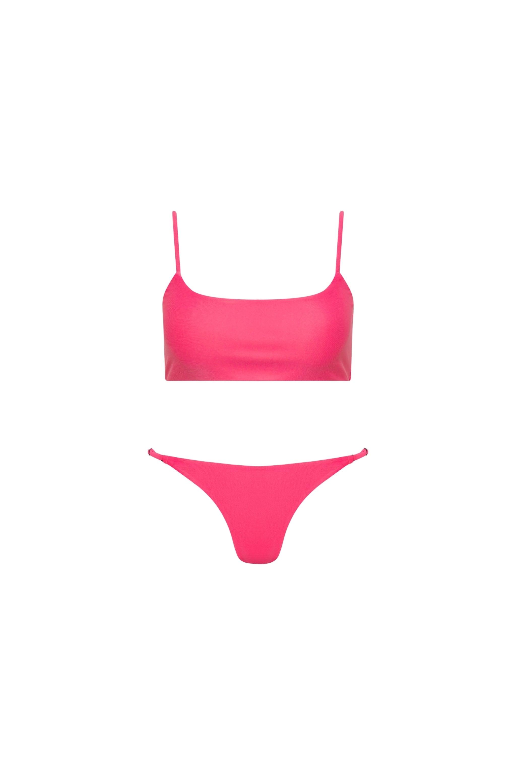 Laguna Seamless Bralette Bikini Set Hot Pink