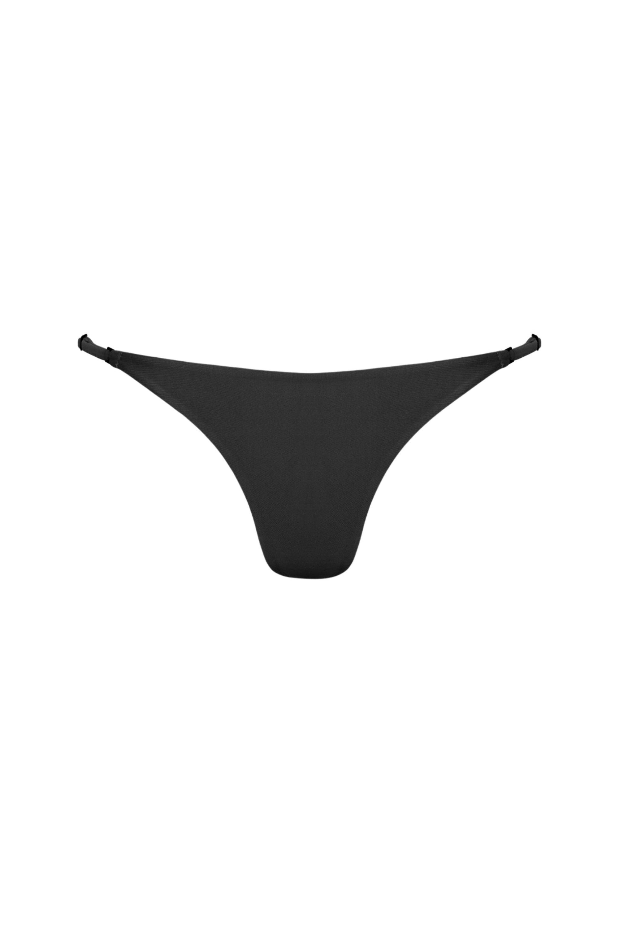 Laguna Adjustable Thong Bikini Bottom Black