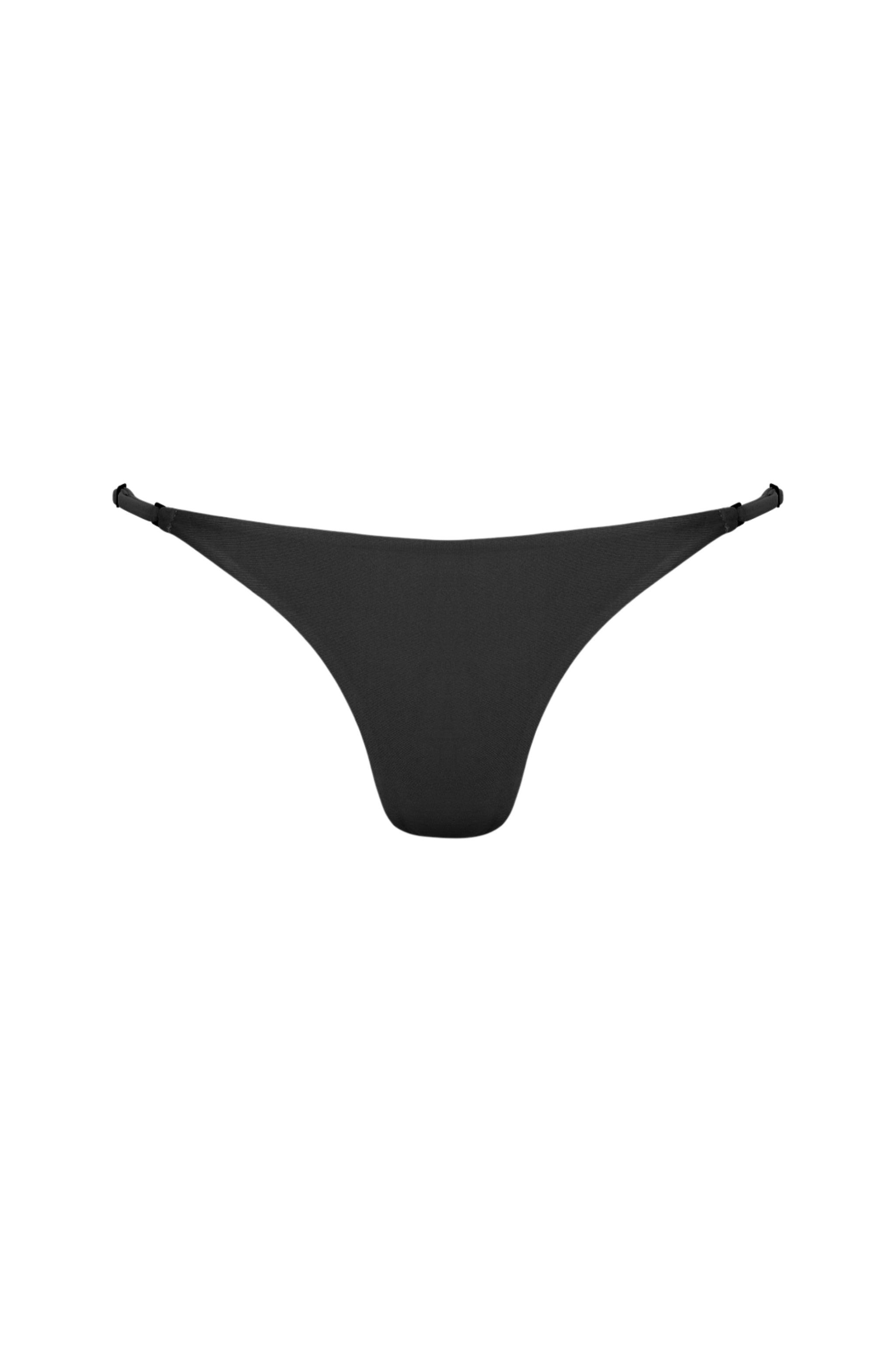 Laguna Adjustable Thong Bikini Bottom Black