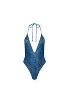 Los Cabos Deep V One Piece Blue Leaf