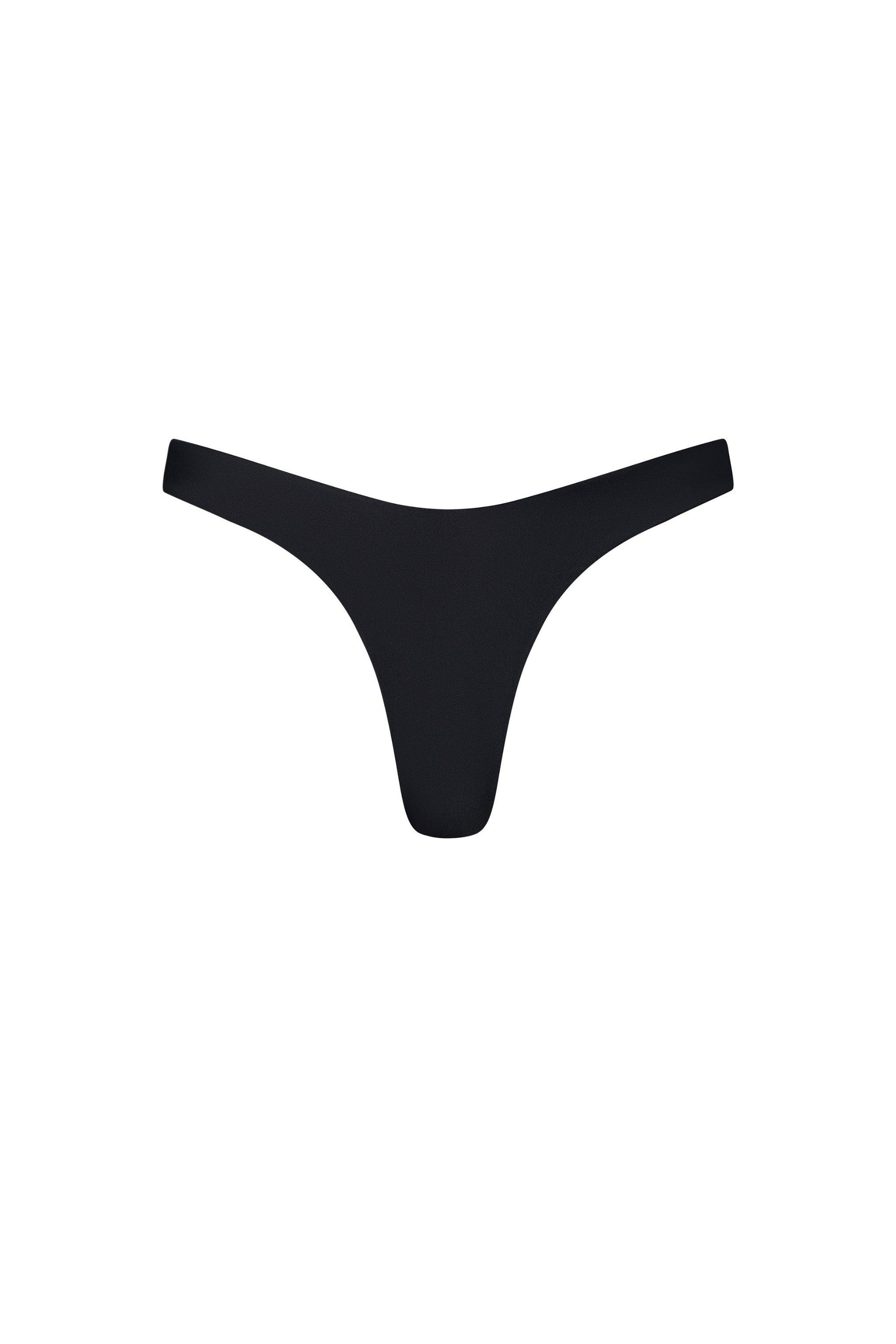 Black High Cut Bikini Bottom